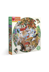 eeBoo Mushrooms and Butterflies 500pc Round Puzzle