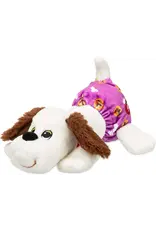 Pound Puppies Newborns - Cream & Brown Puppy with Purple Diaper