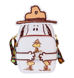 Loungefly Peanuts 50th Anniversary Snoopy's Beagle Scouts Crossbuddies Cosplay Crossbody Bag with Coin Bag