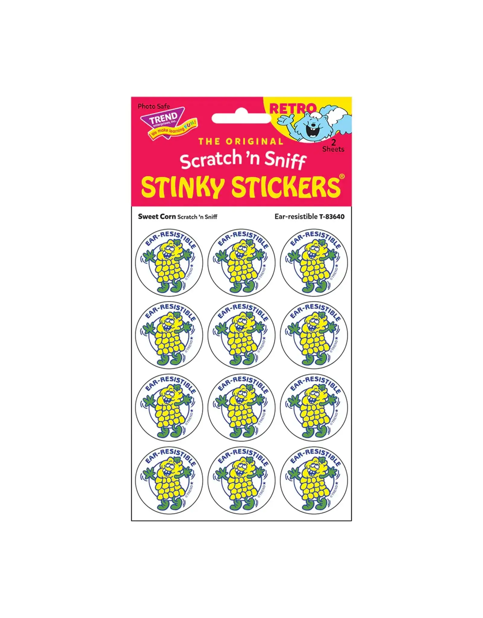 Trend Enterprise Ear-resistible, Sweet Corn Scent Retro Scratch 'n Sniff Stinky Stickers