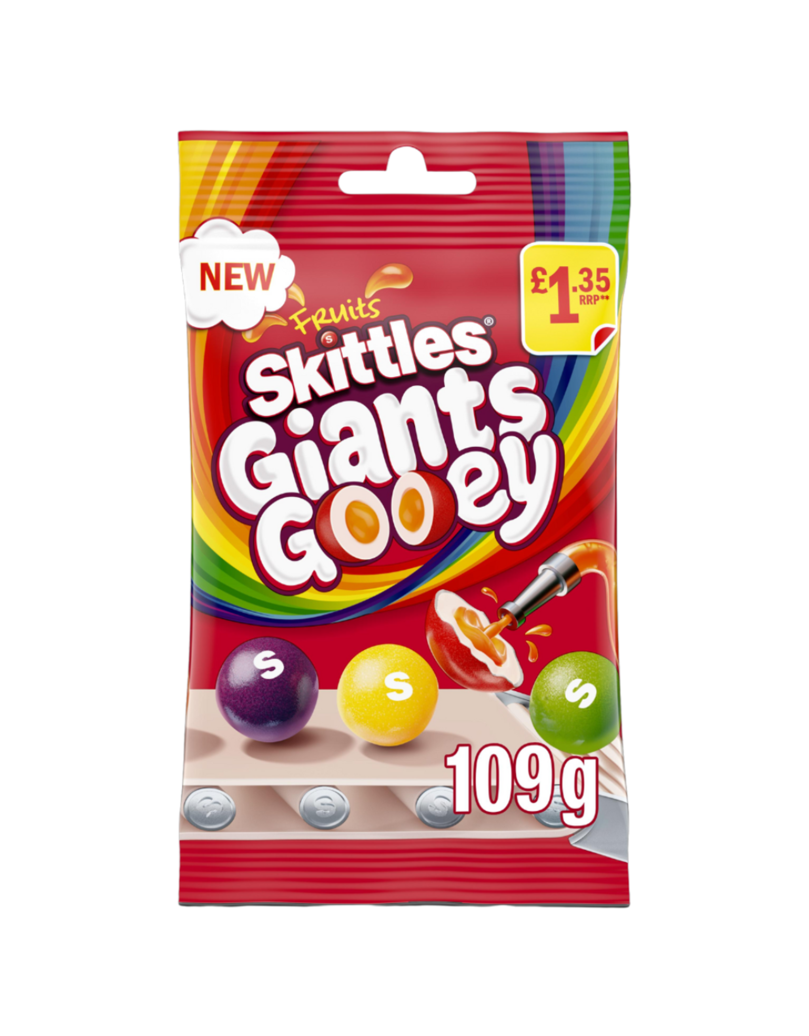 Skittles Giants Gooey Fruit Flavoured Pouch 109g (British)