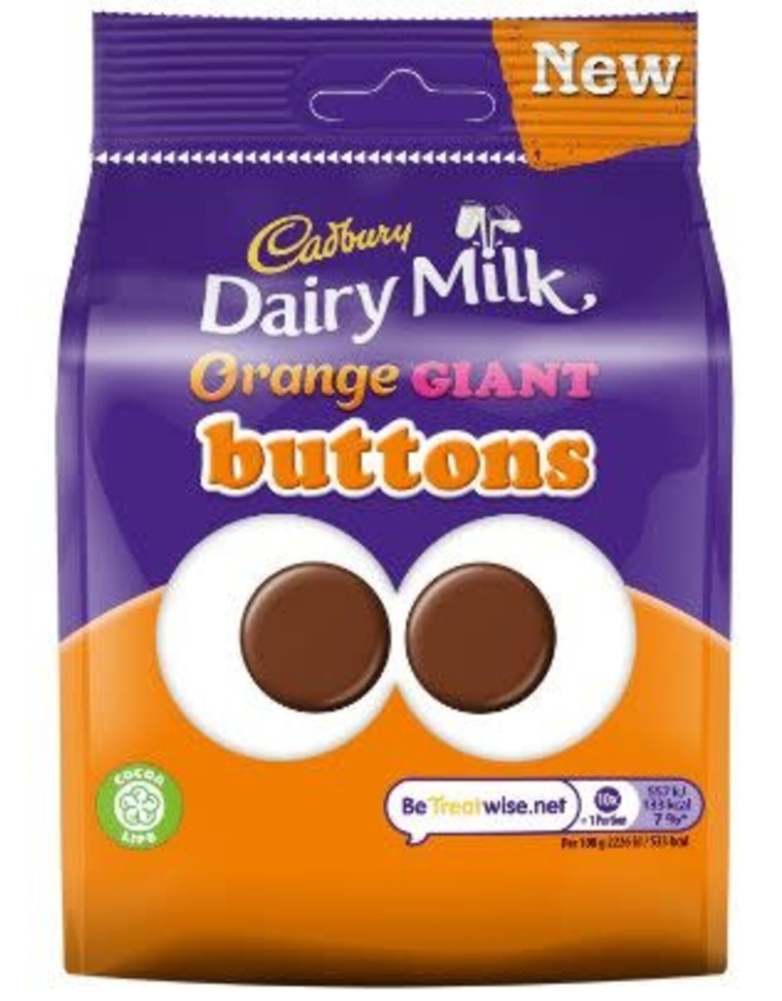 Cadbury Dairy Orange Giant Buttons Pouch (British) 95g