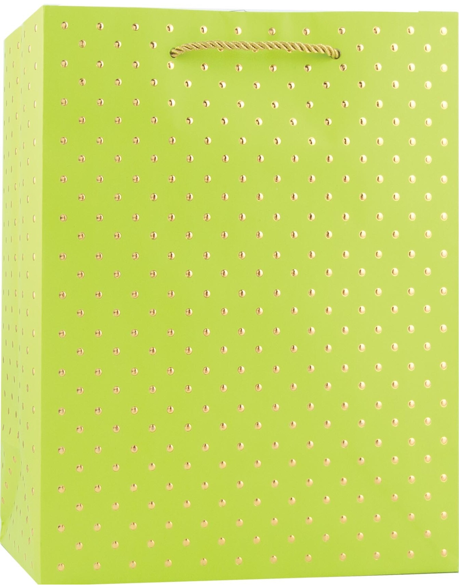 Gold Swiss Dots-Lime Medium Gift Bag
