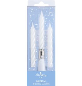 Musical-White Birthday Candles