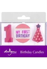Design Design My First Birthday-Pink Birthday Candles
