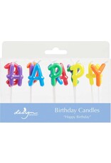 Birthday Letters-Rainbow Pearl Birthday Candles