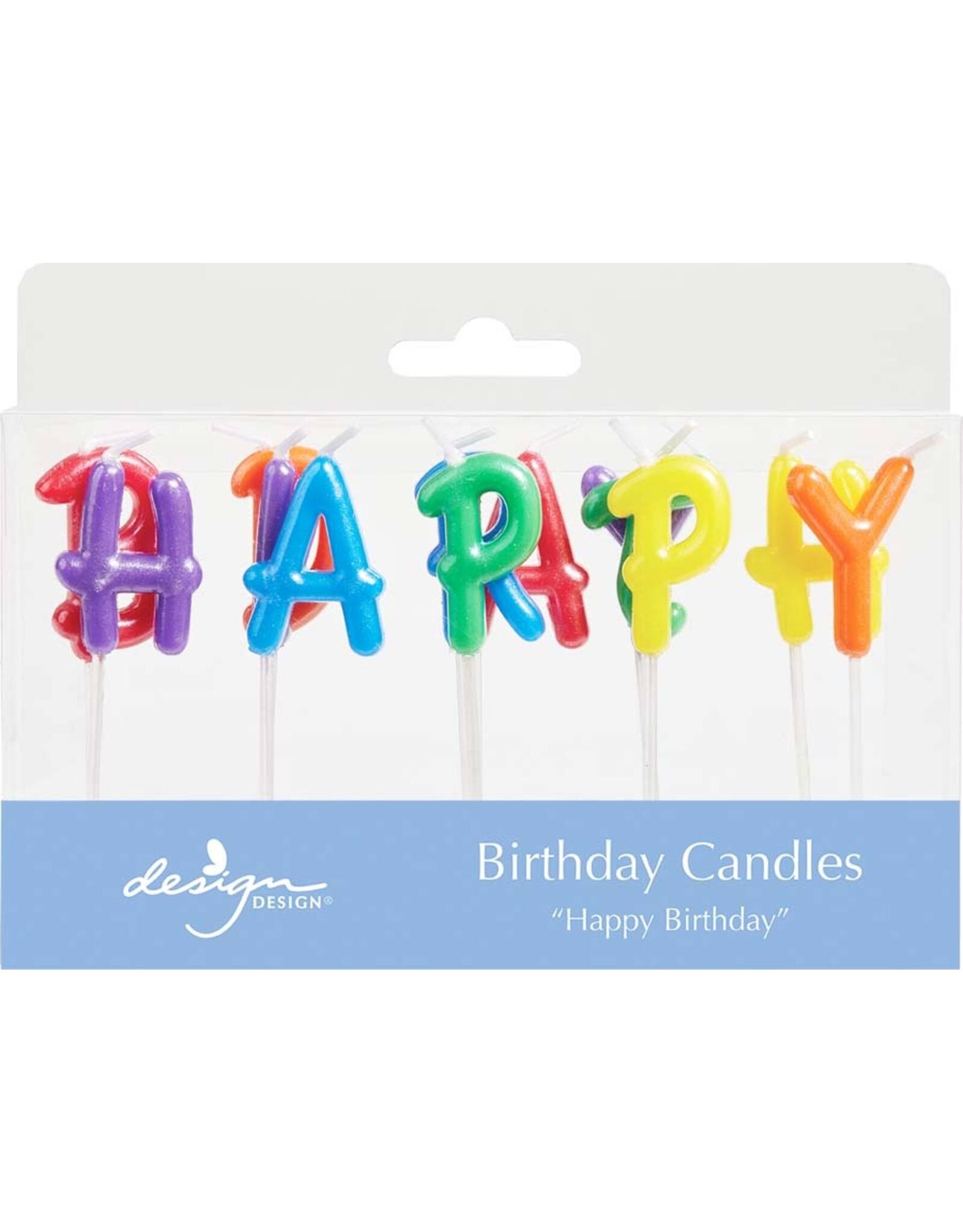Birthday Letters-Rainbow Pearl Birthday Candles