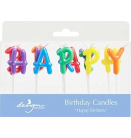 Birthday Letters-Rainbow Pearl Birthday Candles