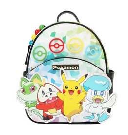 Bioworld Pokémon Scarlet and Violet Starters Rubber Badges 11" Mini Backpack