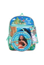 Bioworld Disney Princess Moana Free as the Ocean Kids 16" Backpack 5 Piece Set