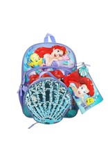 Bioworld Disney Princess The Little Mermaid Kids 16" Backpack and Lunch Bag 5 Piece Set