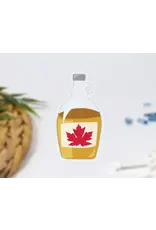 Clear Maple Syrup Bottle Sticker Canada 1.68" x 3"