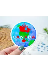 Planet Canada Glossy Sticker 3x3in