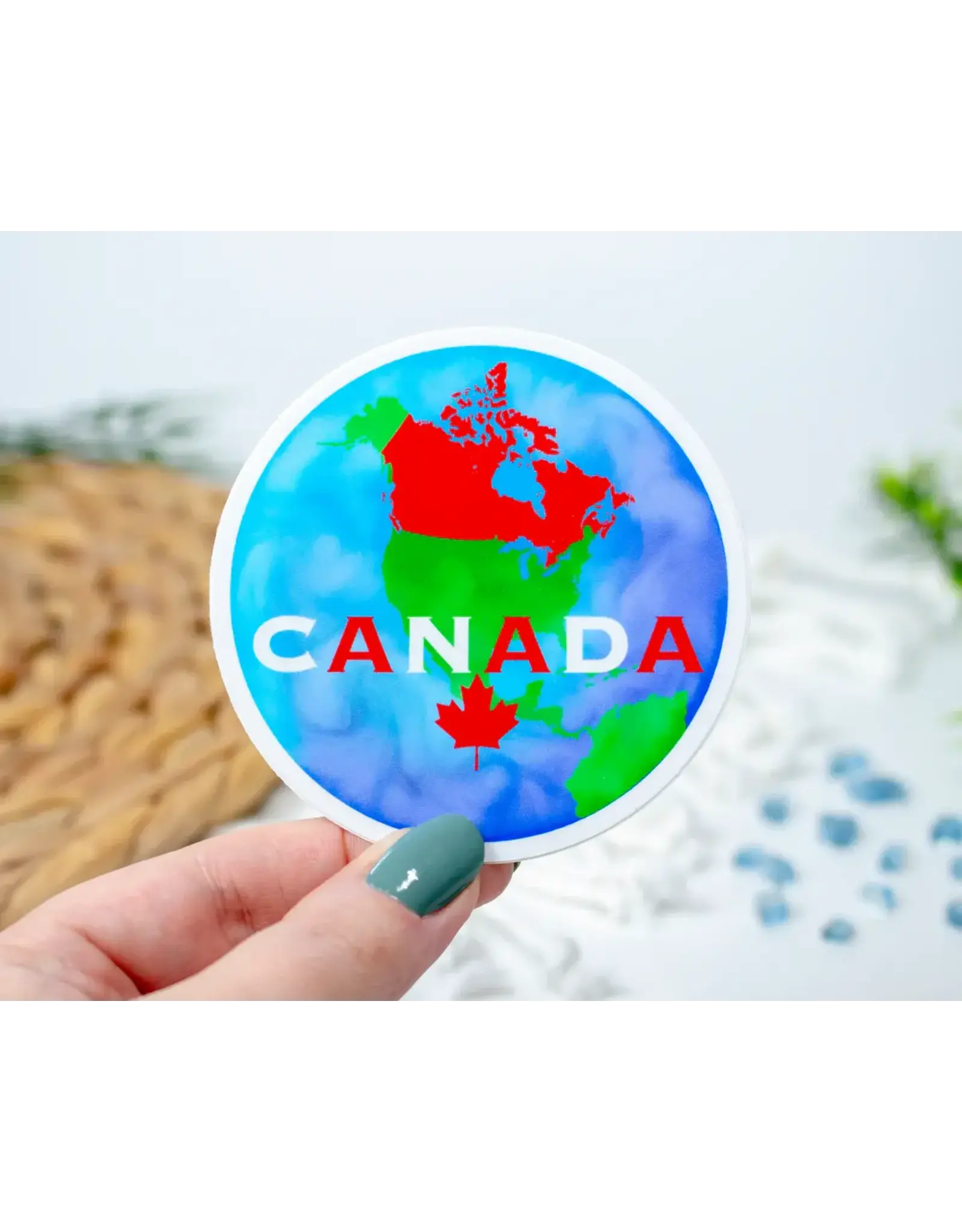 Planet Canada Glossy Sticker 3x3in