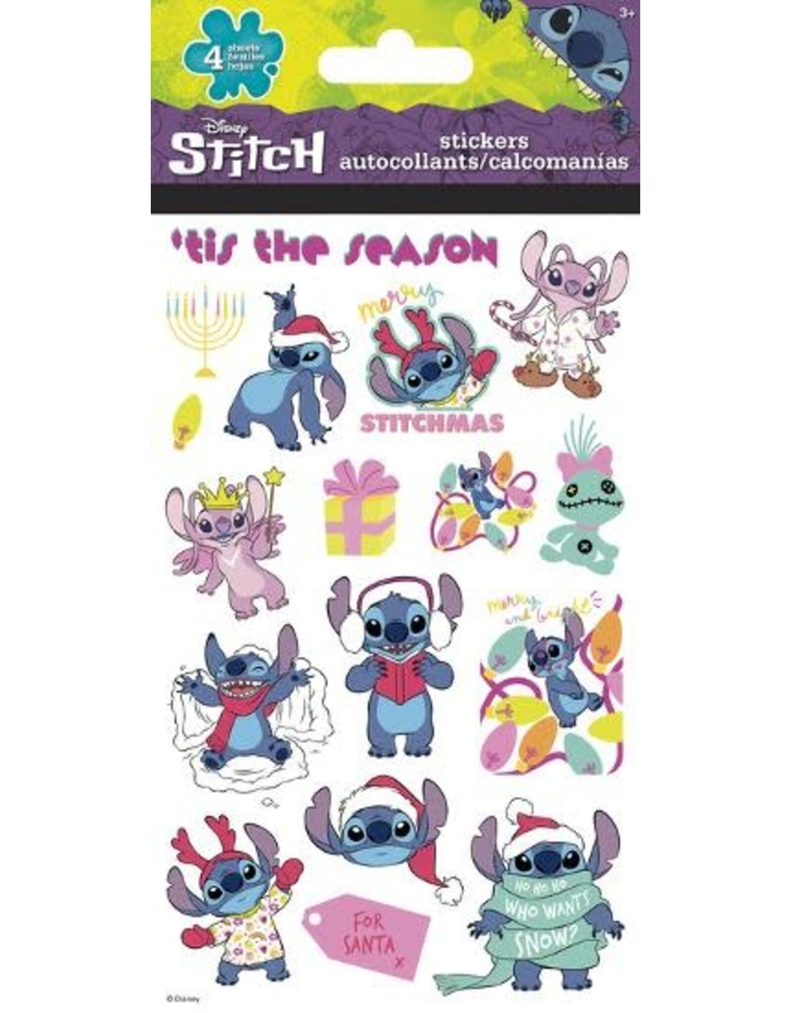 Disney Stitch All is bright Christmas Stickers