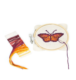 Kikkerland Butterfly Mini Cross Stich Embroidery Kit