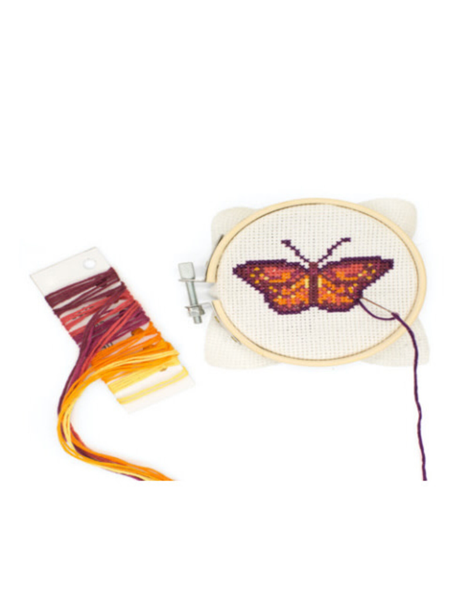 Kikkerland Butterfly Mini Cross Stich Embroidery Kit