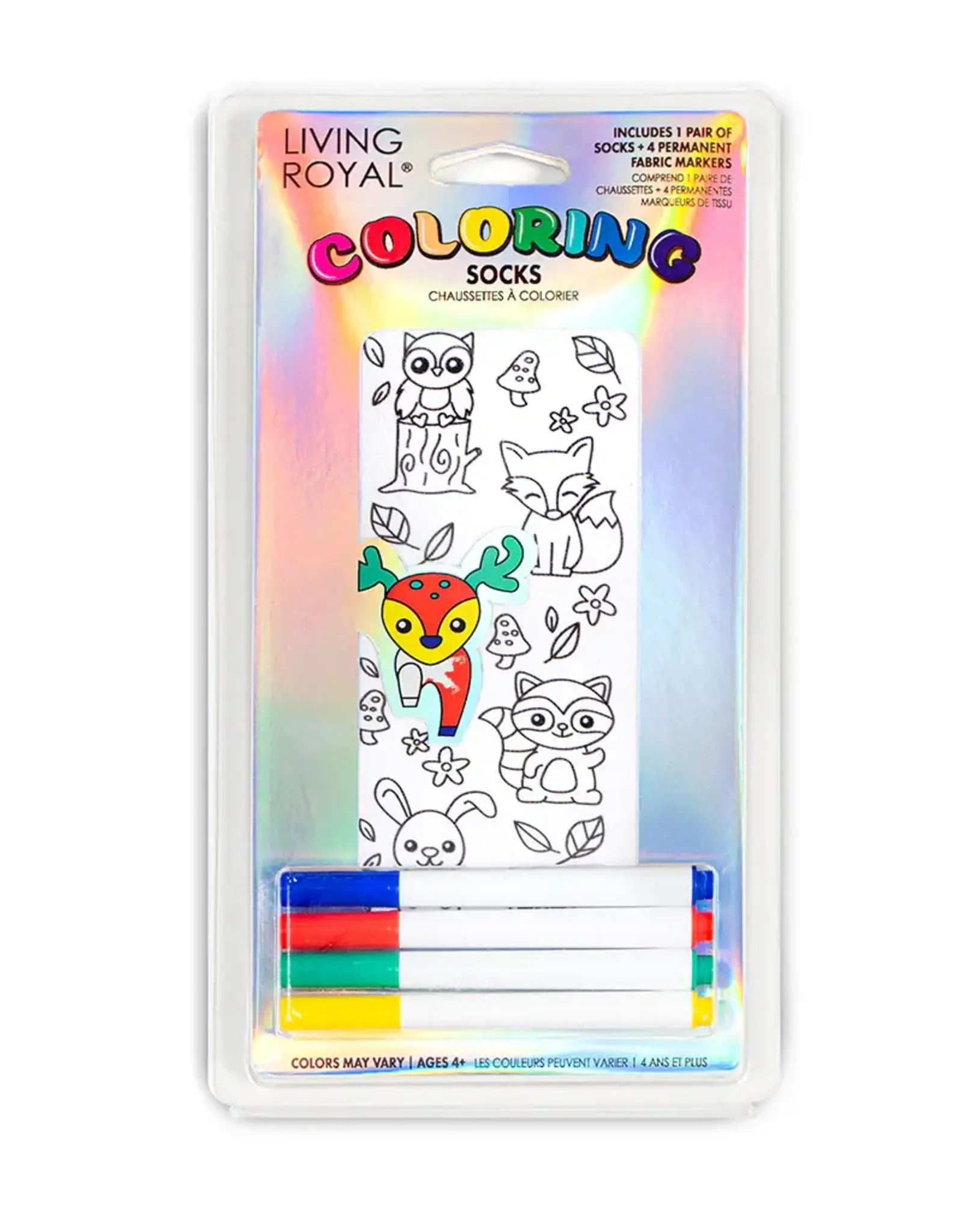 Living Royal Woodland Animal Colouring Socks