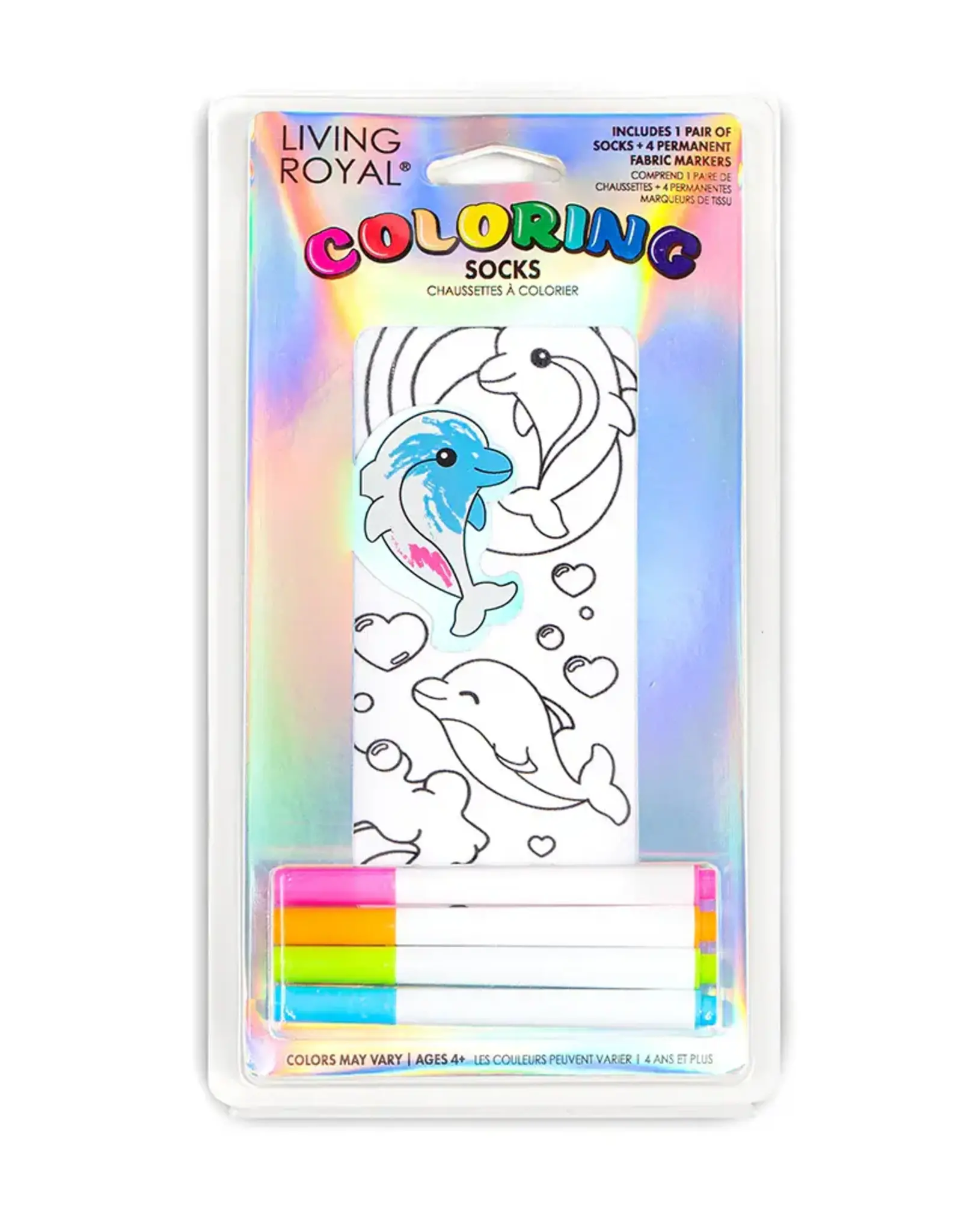 Living Royal Dolphin Love Colouring Socks