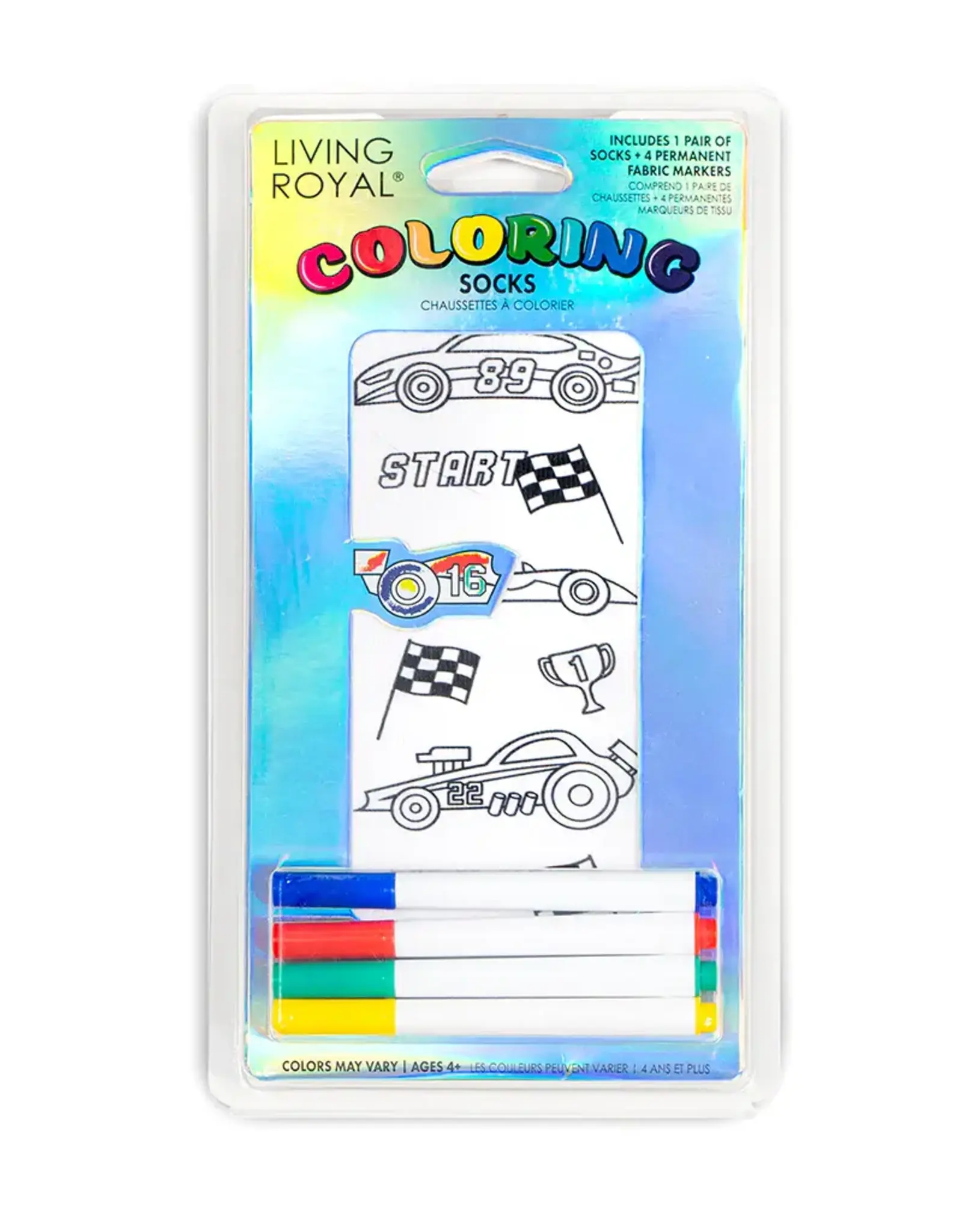 Living Royal Race Car Colouring Socks