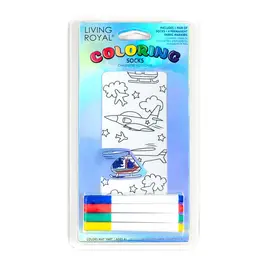 Living Royal Airplane Colouring Socks