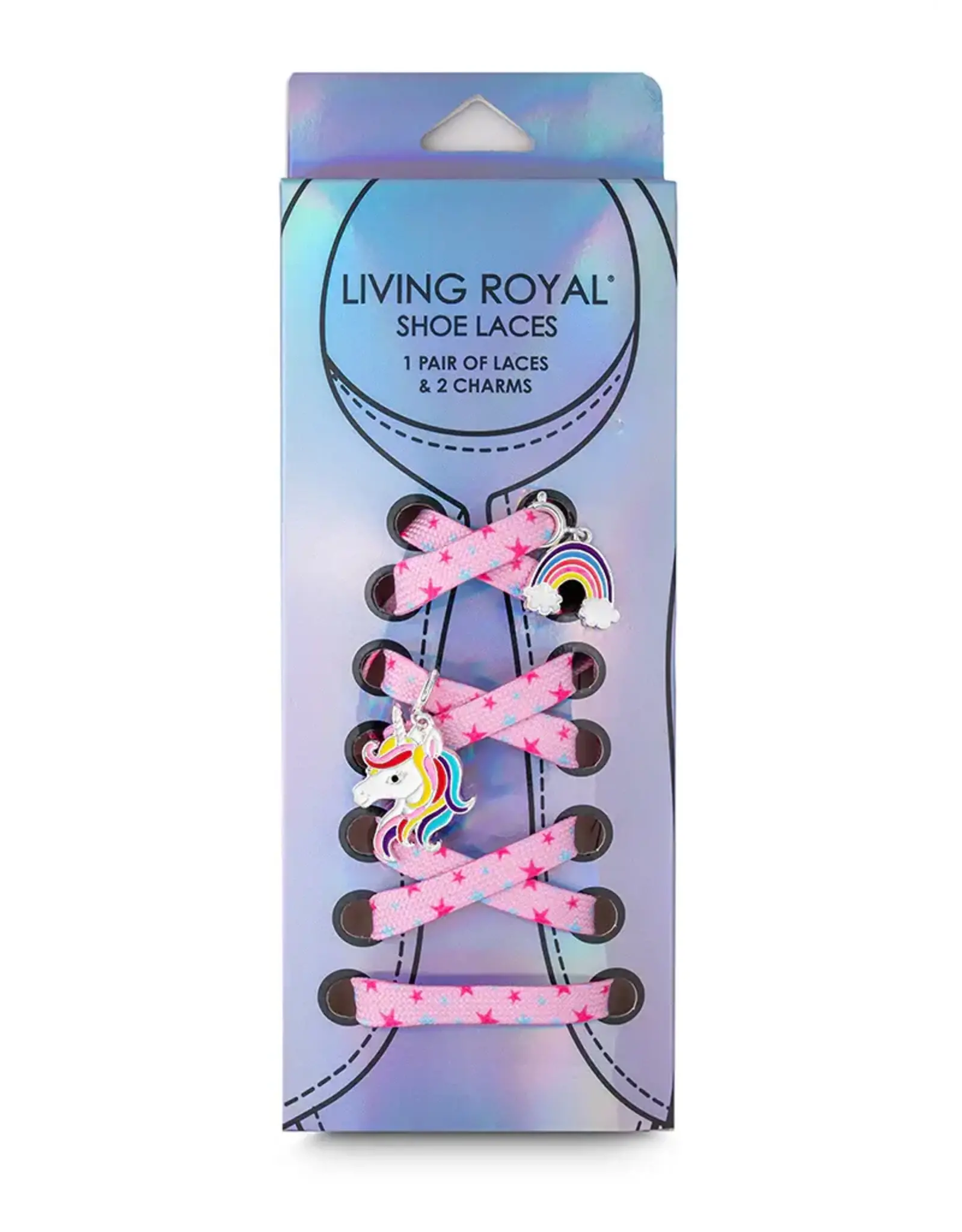 Living Royal Rainbow Smile Shoe Laces and Charm Set