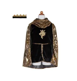 Great Pretenders Gold Knight Set with Tunic, Cape and Crown, Size 5/6