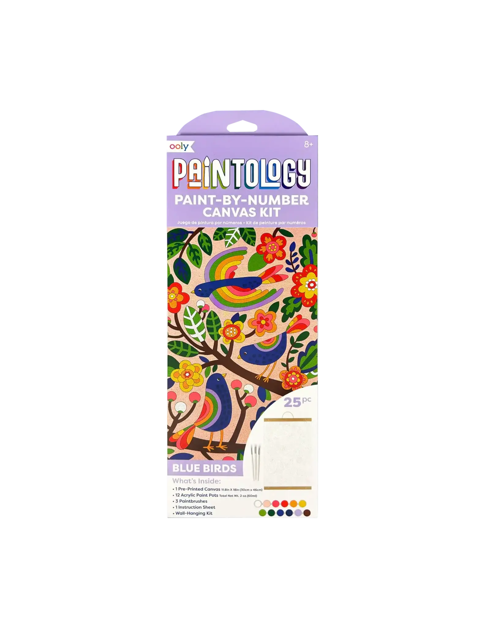 Ooly Paintology Paint-By-Number Canvas Kit - Blue Birds