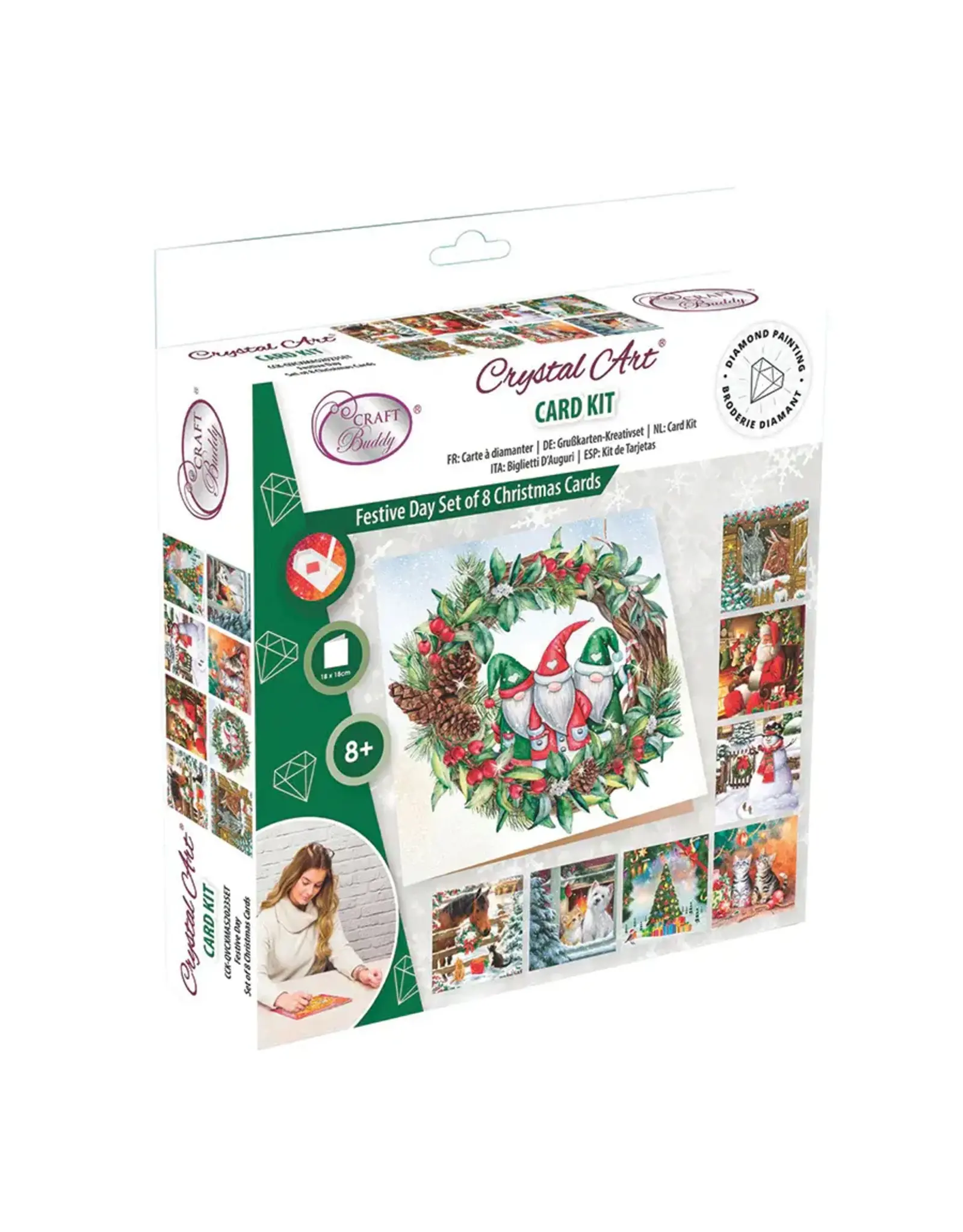 D.I.Y Crystal Art Kit Crystal Art Card Kit (Boxed Set): Christmas Cards