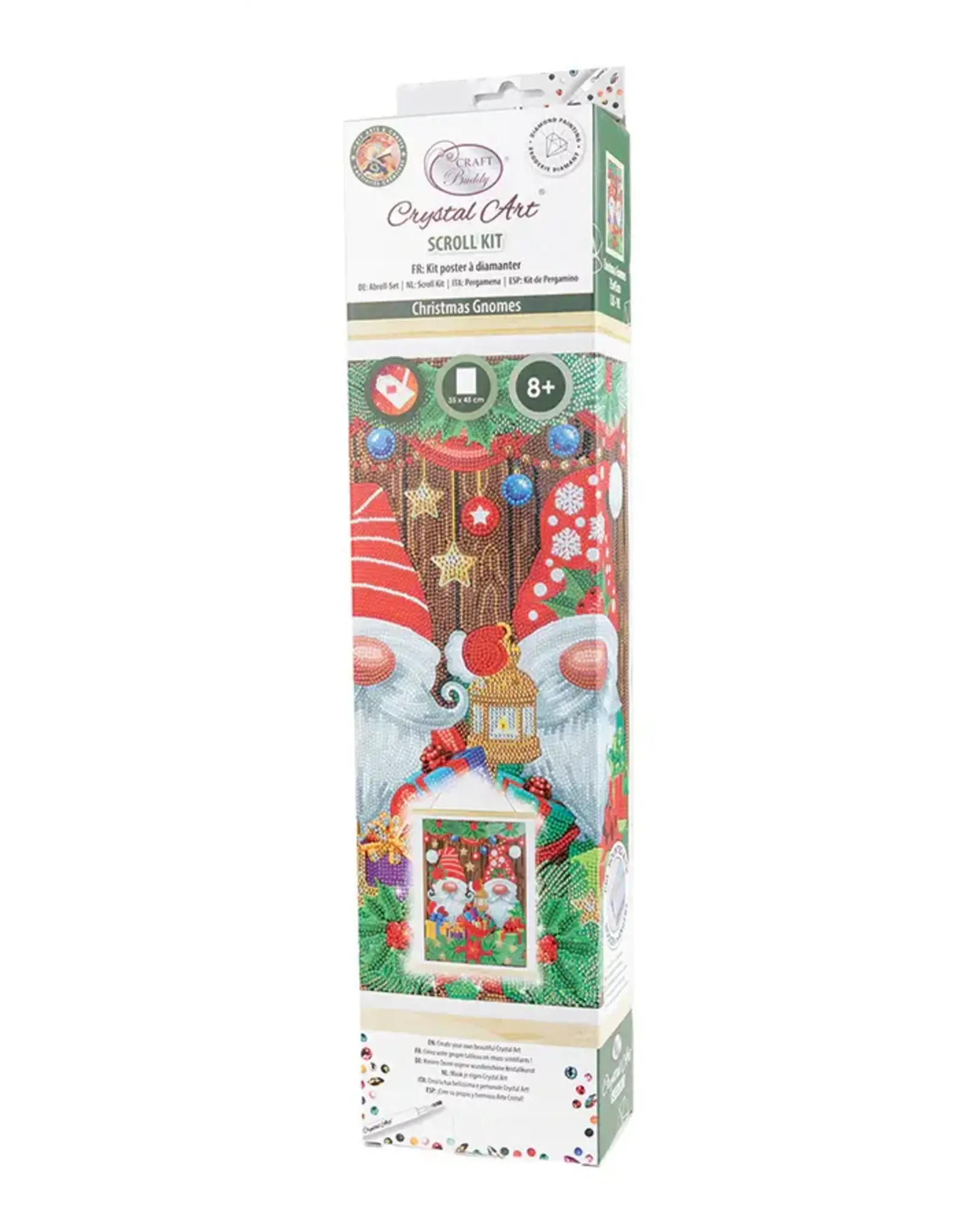 D.I.Y Crystal Art Kit Crystal Art Scroll Kit: Christmas Gnomes