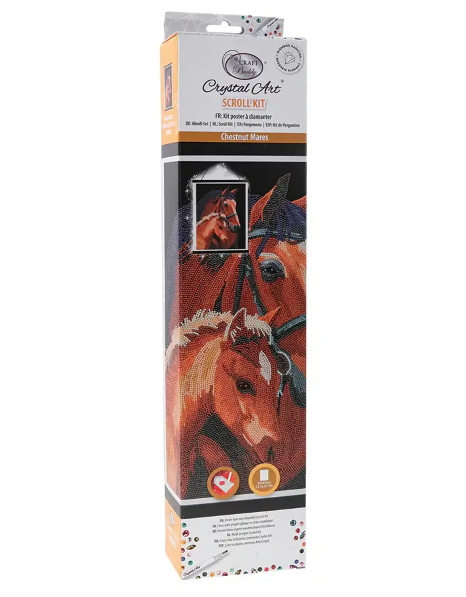 D.I.Y Crystal Art Kit Crystal Art Scroll Kit: Chestnut Mares