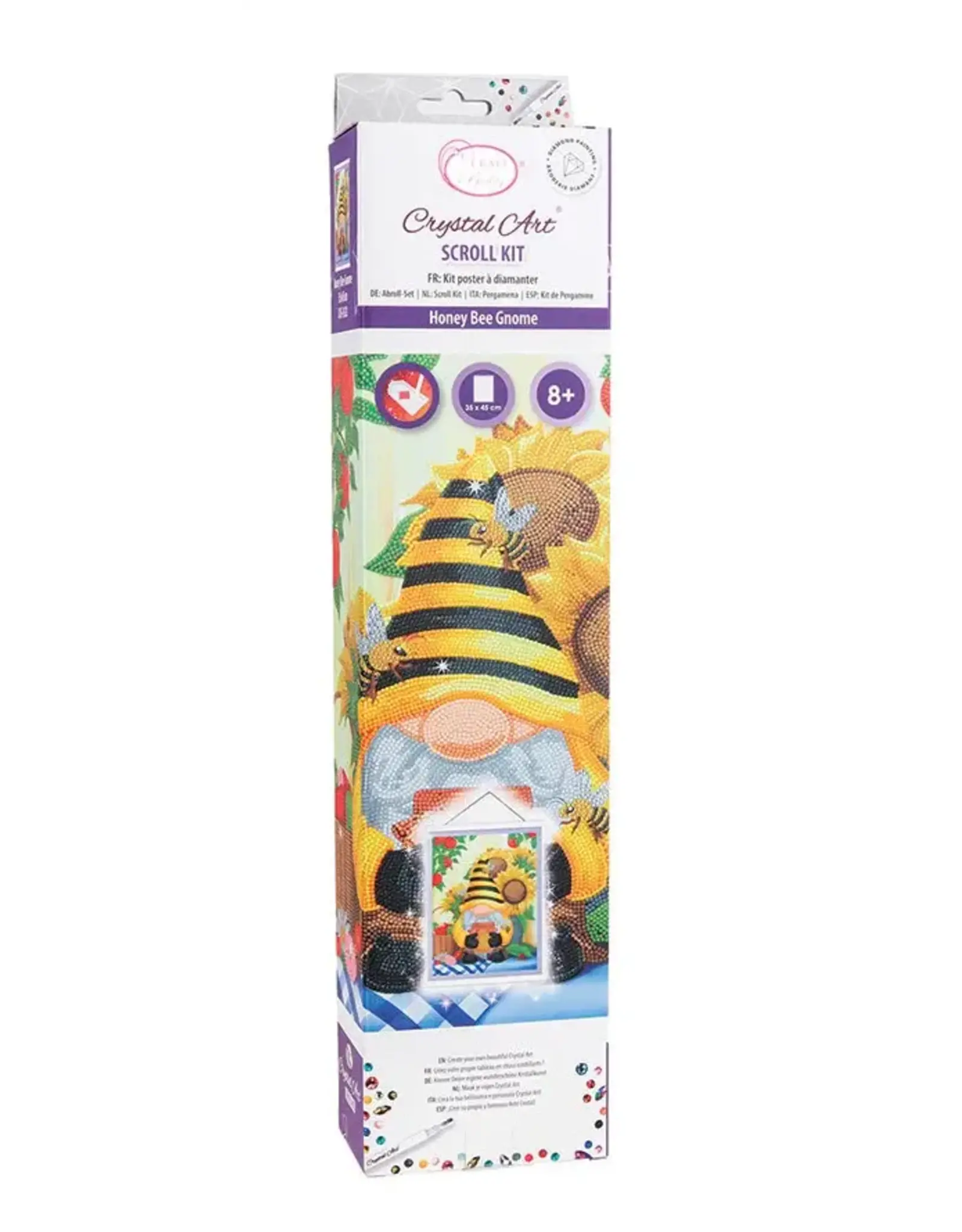 D.I.Y Crystal Art Kit Crystal Art Scroll Kit: Honey Bee Gnome