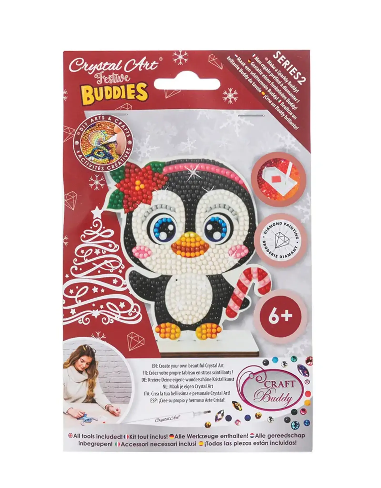 D.I.Y Crystal Art Kit Crystal Art Buddies: Holiday - Penguin