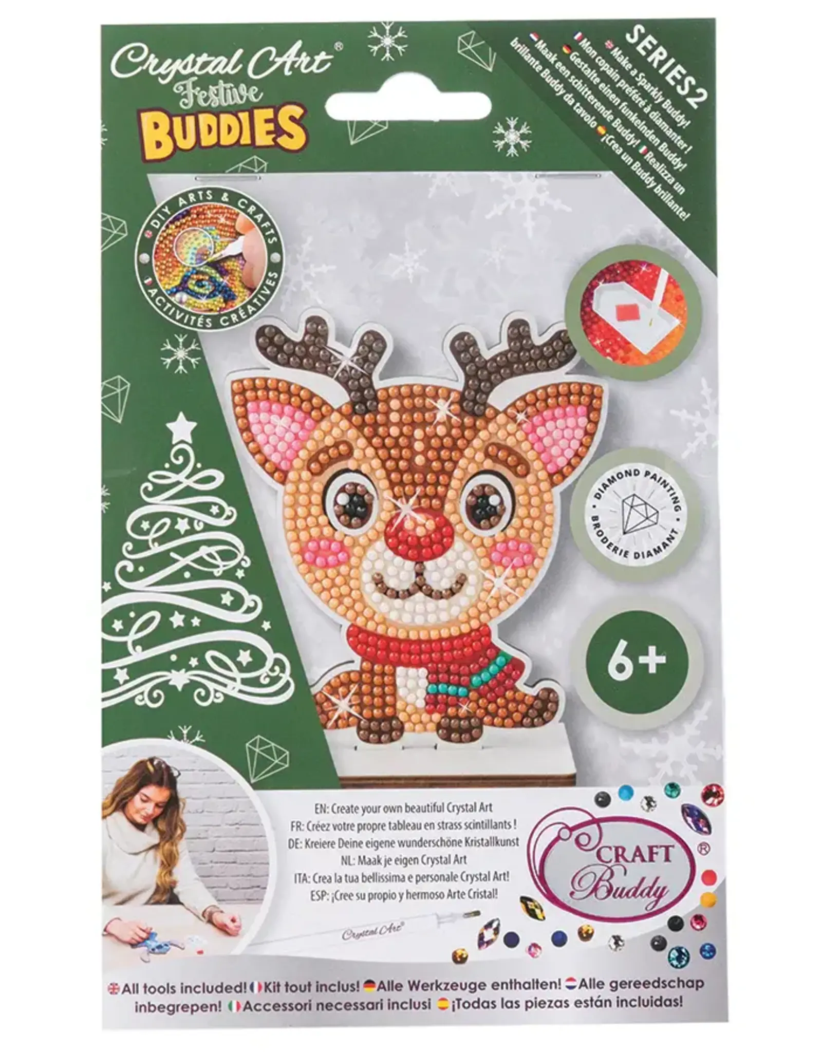 D.I.Y Crystal Art Kit Crystal Art Buddies: Holiday - Reindeer