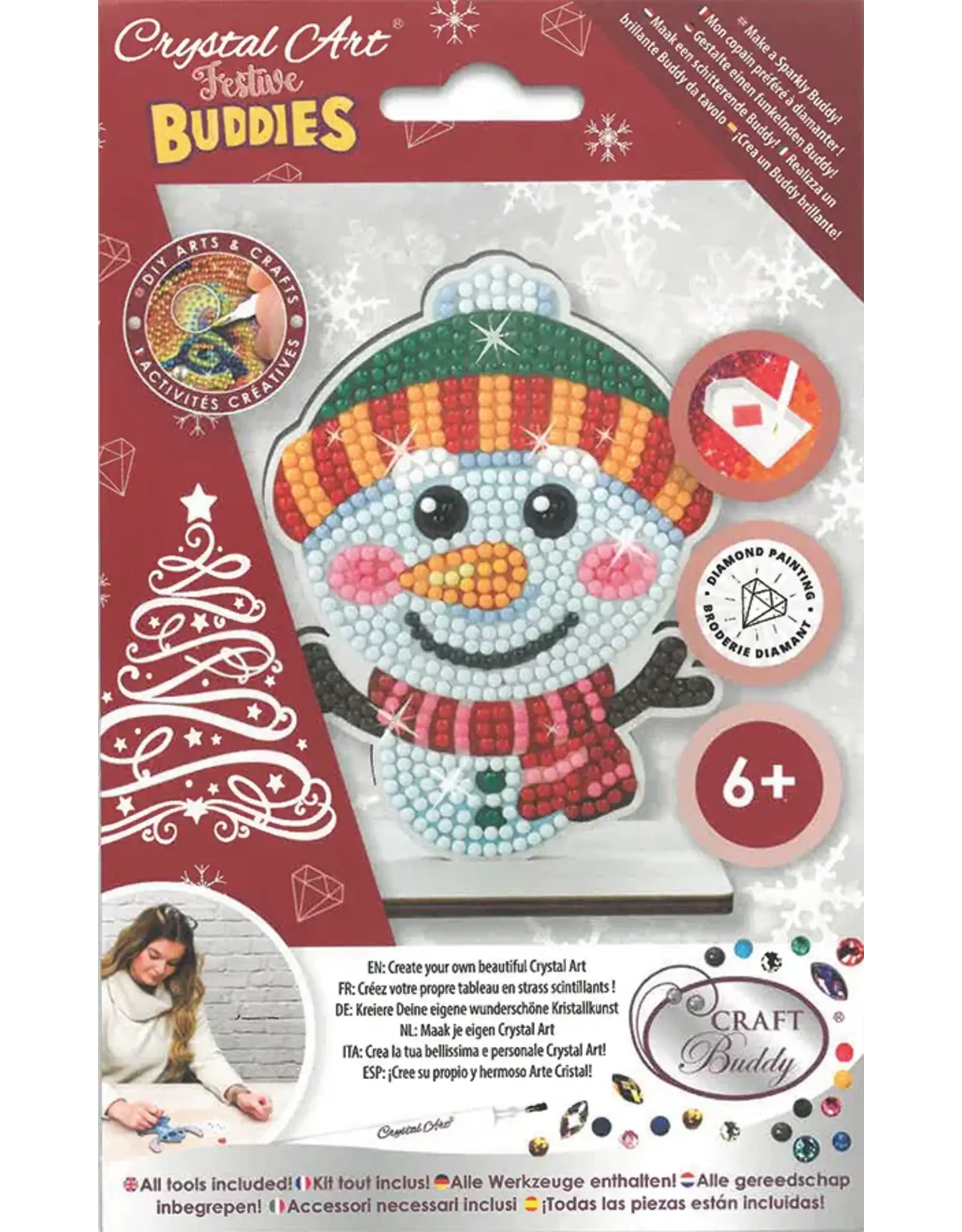 D.I.Y Crystal Art Kit Crystal Art Buddies: Holiday - Snowman