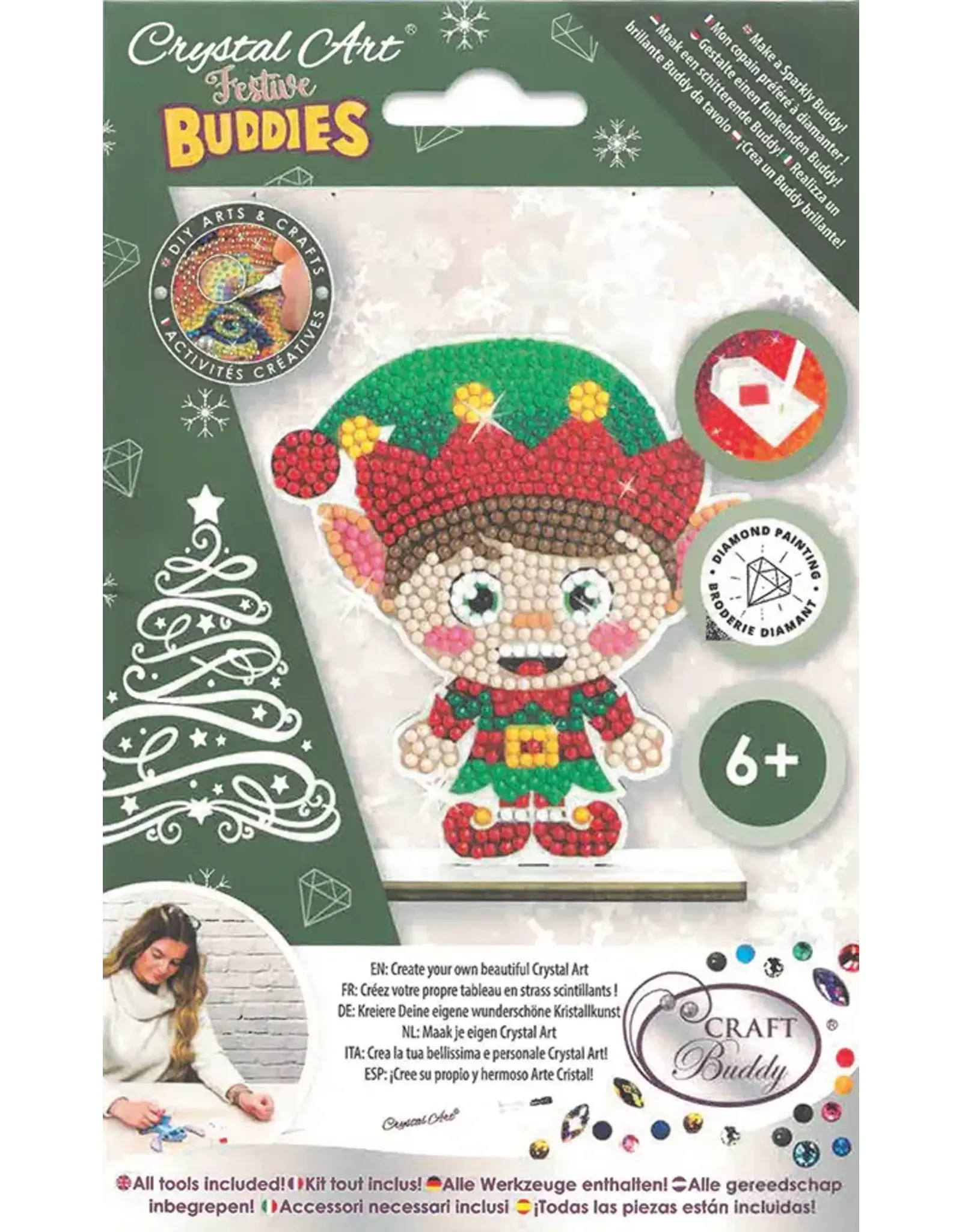 D.I.Y Crystal Art Kit Crystal Art Buddies: Holiday - Elf