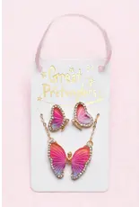 Great Pretenders Boutique Butterfly Necklace & Studded Earring Set