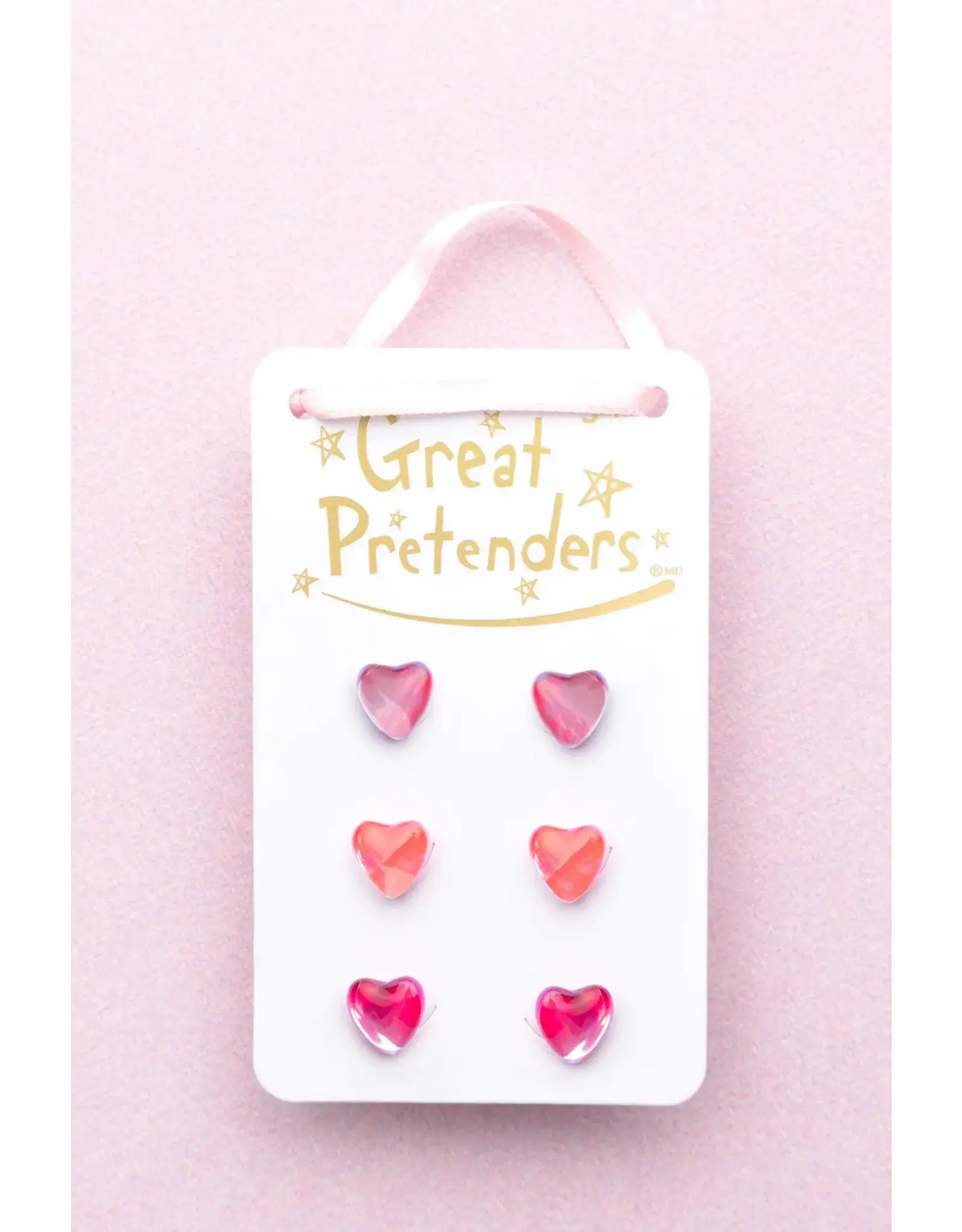 Great Pretenders Boutique Holo Heart Studded Earrings (Discontinued)