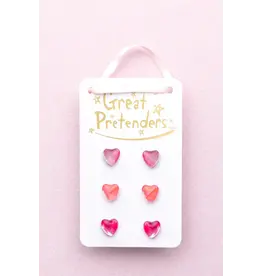 Great Pretenders Boutique Holo Heart Studded Earrings (Discontinued)