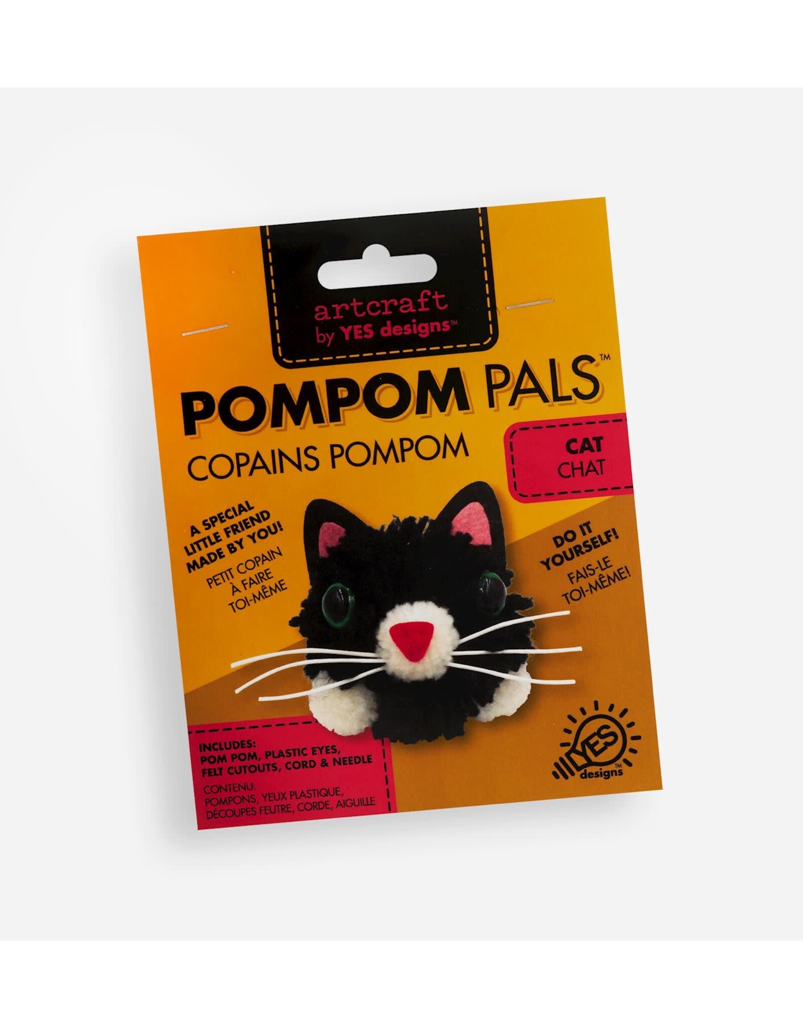 GiftCraft DIY Pompom Pals Kit, Black Cat