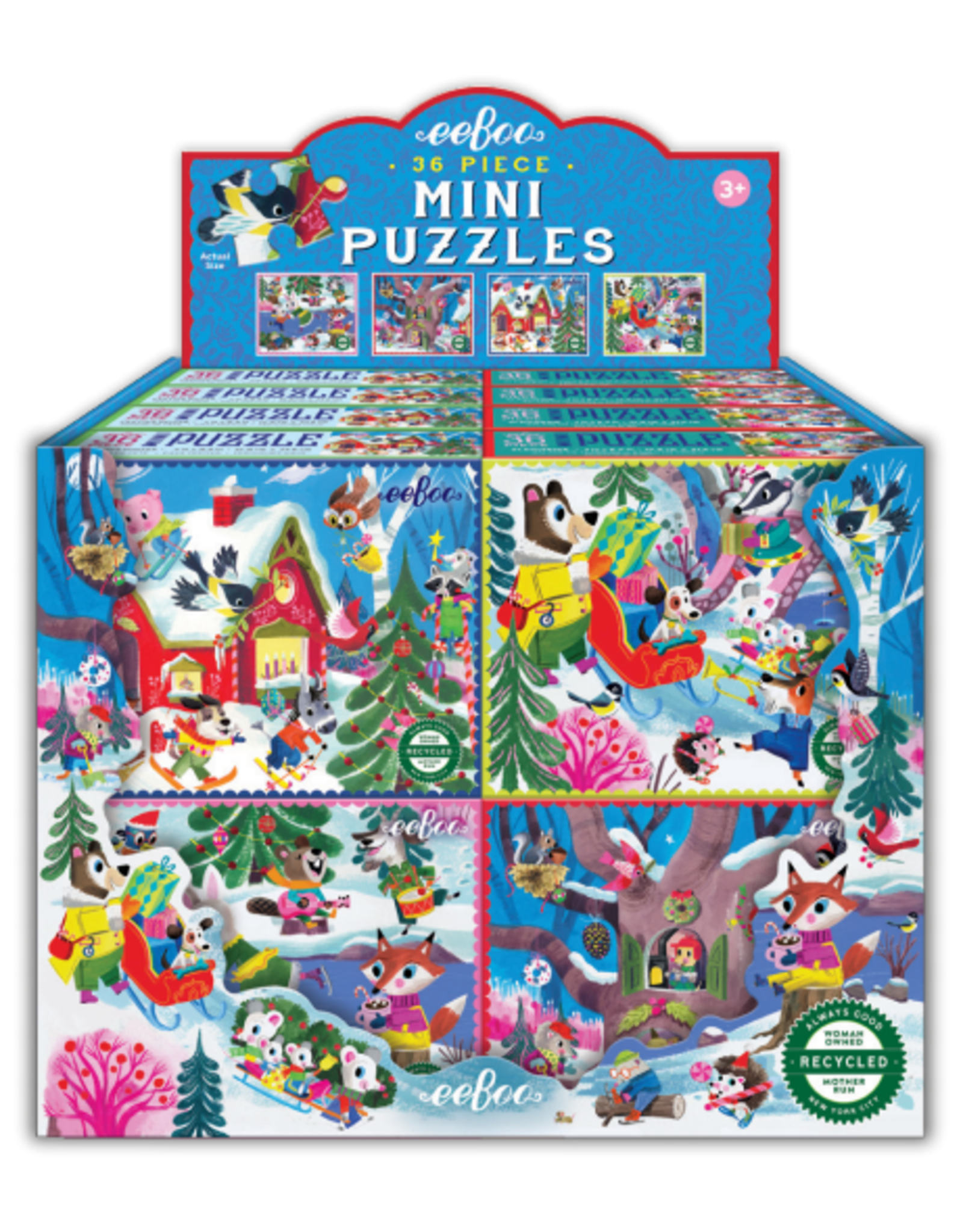 eeBoo Woodland Holiday Mini Puzzle Assorted