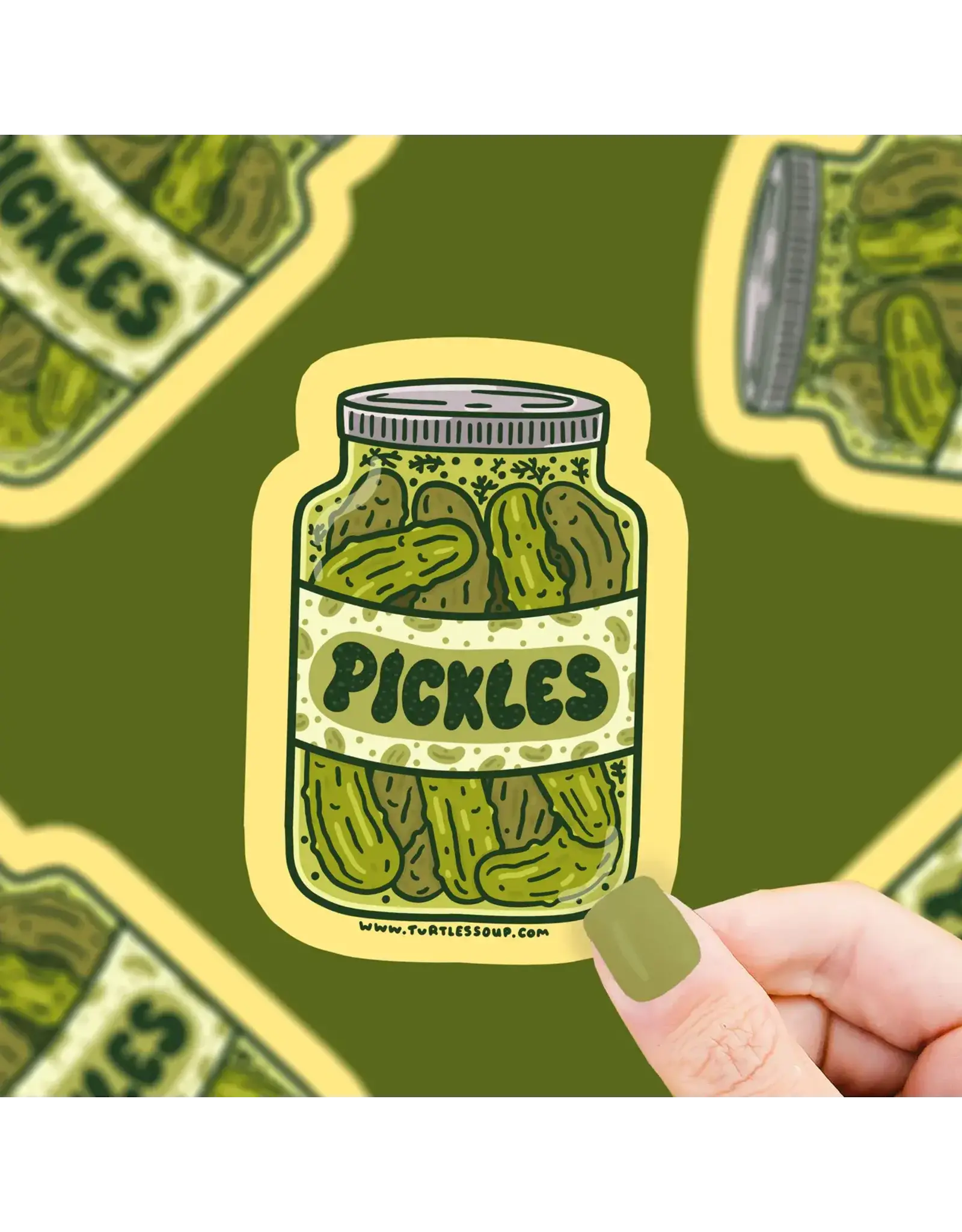 Turtle's Soup Delicious Pickle Jar Vinyl Sticker