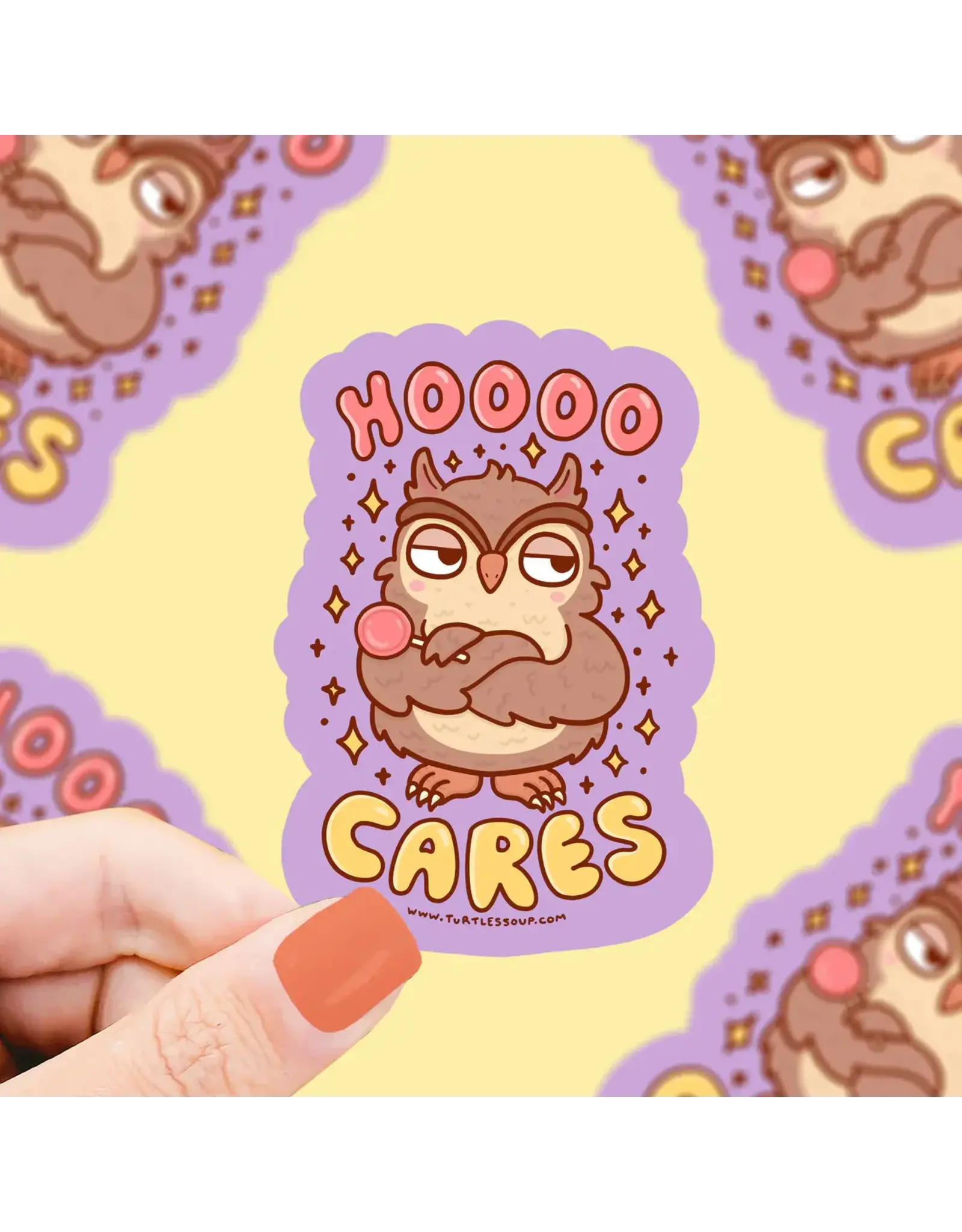 Turtle's Soup Hoo Cares Owl Vinyl Sticker