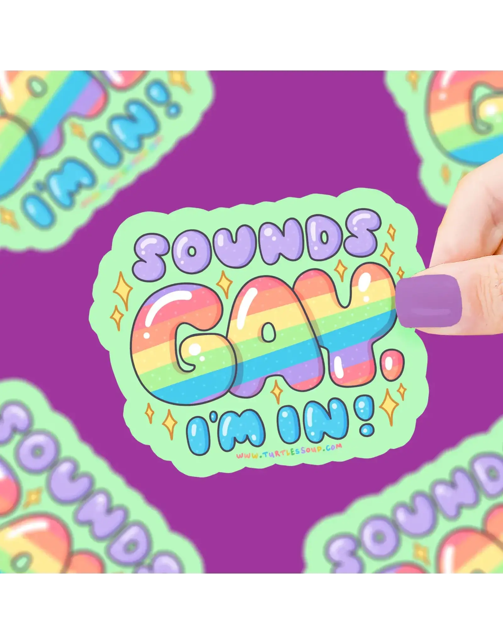 Turtle's Soup Sounds Gay Vinyl Sticker