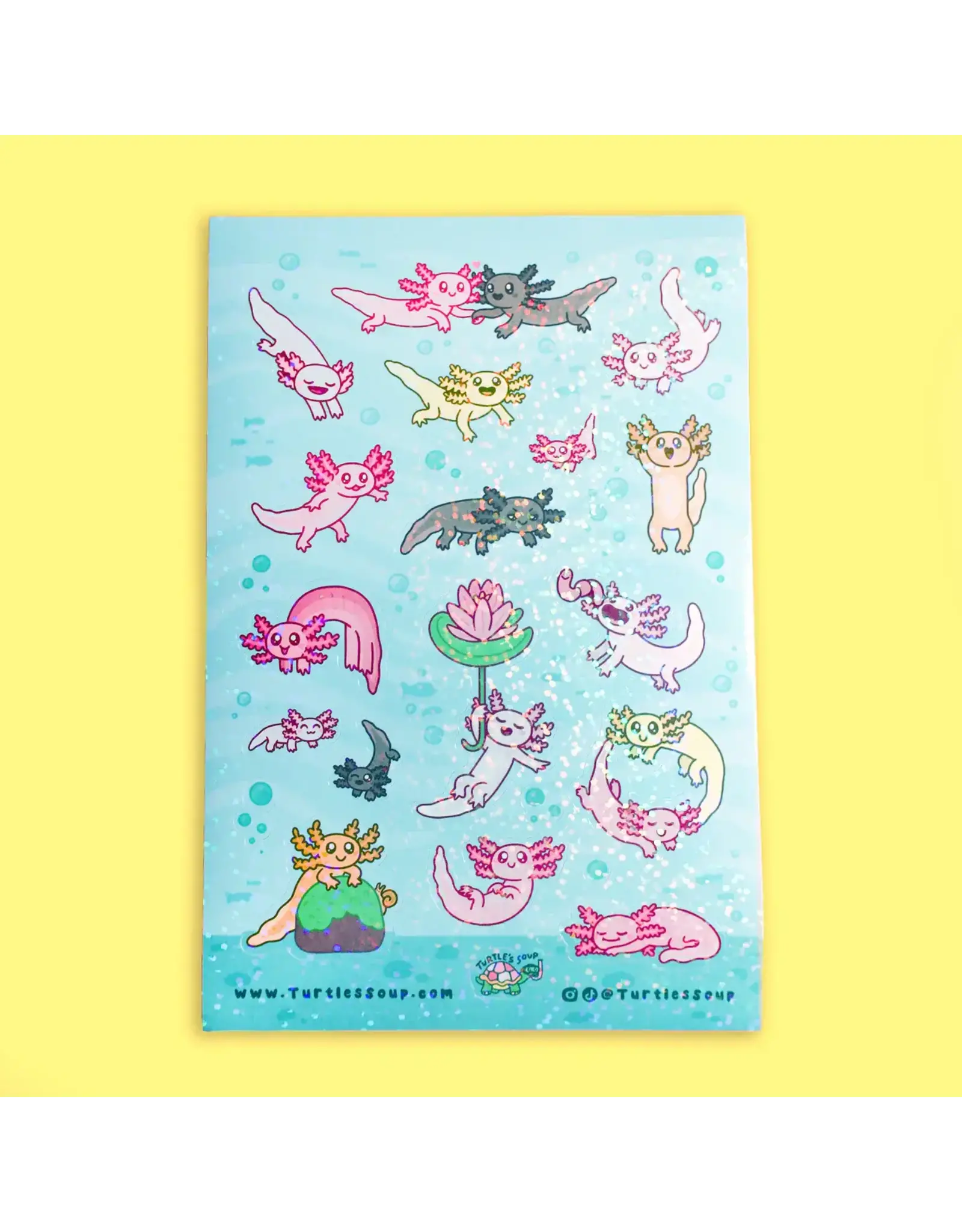 Turtle's Soup Axolotl Sticker Sheet