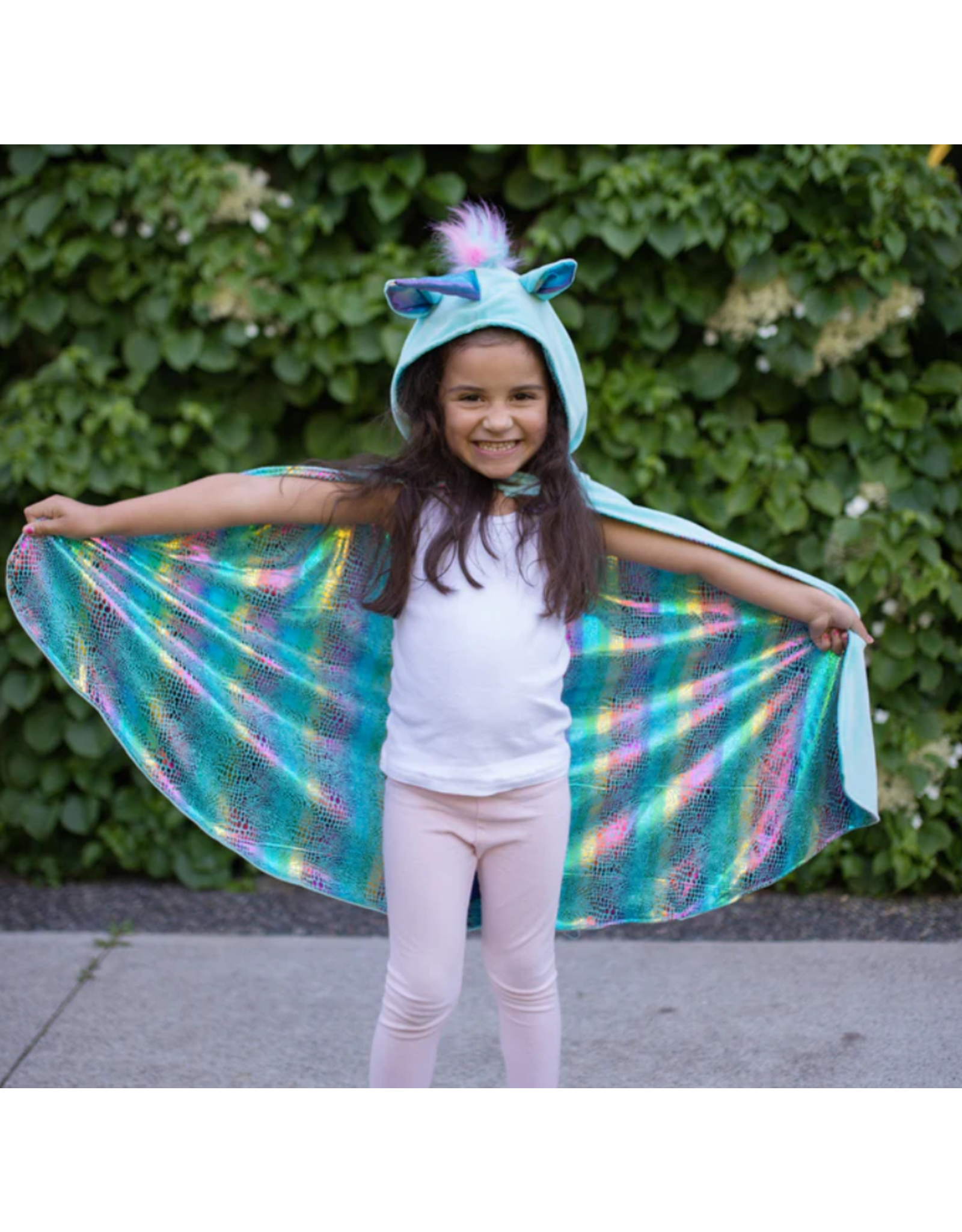 Great Pretenders Rainbow Reversible Unicorn Dragon Cape, Size 3/4
