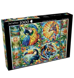 JaCaRou Puzzles Stained Glass Jungle 1000pc