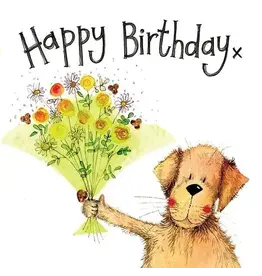 Alex Clark Art Green Bouquet Birthday Card