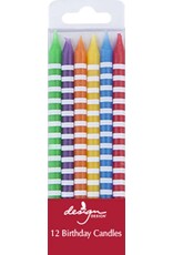 Design Design Tall Stick - Primary Stripes Birthday Candles