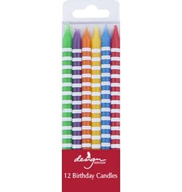 Design Design Tall Stick - Primary Stripes Birthday Candles